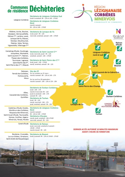Carte des déchèteries pour votre commune de résidence Carte des déchèteries pour votre commune de résidence