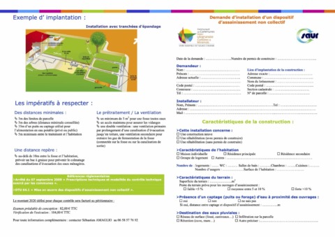 Formulaire demande installation dispositif assainissement non collectif Formulaire demande installation dispositif assainissement non collectif