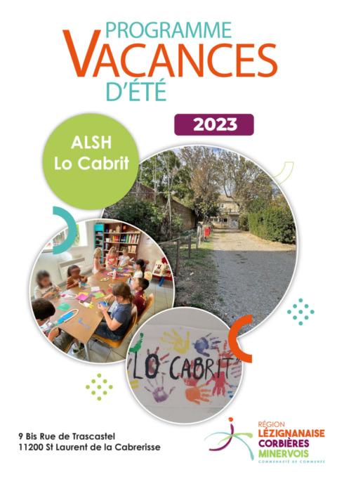 Programme des vacances d'été - ALSH de St Laurent de la Cabrerisse