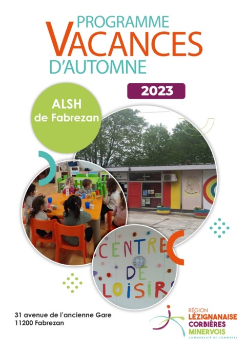 Programme des vacances d'automne- ALSH de Fabrezan Programme des vacances d'automne- ALSH de Fabrezan
