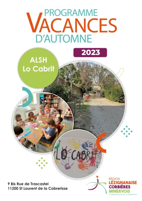 Programme des vacances d'automne- ALSH Lo Cabrit Programme des vacances d'automne- ALSH Lo Cabrit
