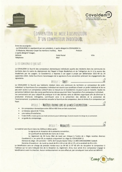 Convention composteur – Lézignan-Corbières Convention composteur – Lézignan-Corbières