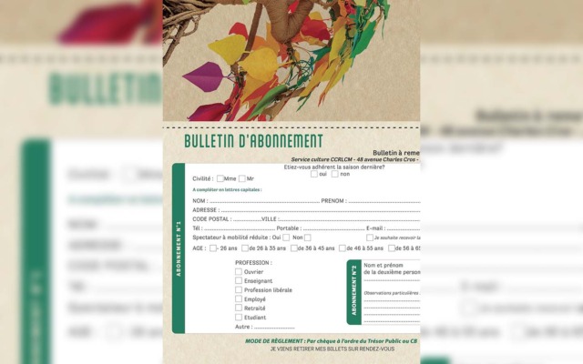 Bulletin d’abonnement Saison culturelle 2024-2025