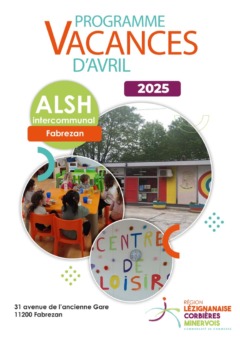 Programme des vacances d’avril – ALSH de Fabrezan