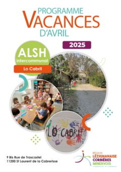 Programme des vacances d’avril – ALSH Lo Cabrit