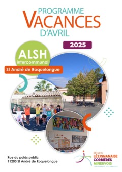 Programme des vacances d’avril – ALSH de St André de Roquelongue