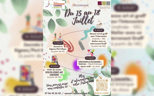 Programme des vacances d’été – AJSH de St Laurent – 2ème semaine de Juillet