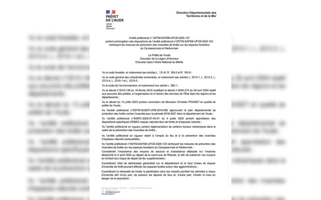 Arrêté préfectoral – Fermeture des massifs