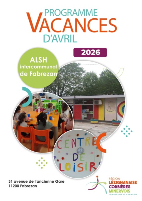 Programme des vacances d’avril – ALSH de Fabrezan Programme des vacances d’avril – ALSH de Fabrezan