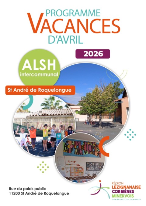 Programme des vacances d’avril – ALSH de St André de Roquelongue Programme des vacances d’avril – ALSH de St André de Roquelongue