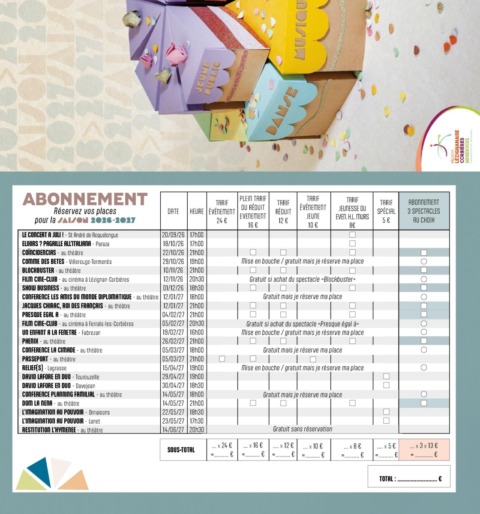 Bulletin d’abonnement 2026-2027 Bulletin d’abonnement 2026-2027