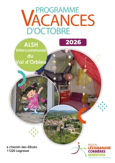 Programme de l’ALSH Val d’Orbieu – Vacances d’octobre Programme de l’ALSH Val d’Orbieu – Vacances d’octobre